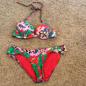 Aerie multicolored, abstract floral bikini set